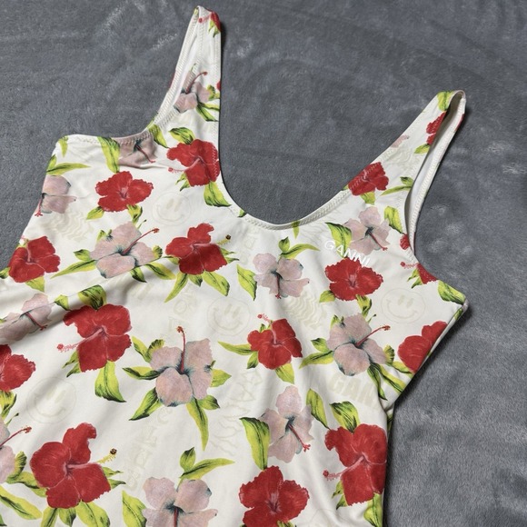 GANNI Floral One Piece‎ Swim Suit Allover Print Logo Size 40EU US 8 - Picture 2 of 7
